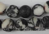 CRO386 15.5 inches 14mm round black & white jasper beads wholesale