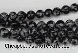 CRO39 15.5 inches 6mm round snowflake obsidian beads wholesale