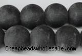 CRO421 15.5 inches 16mm round blackstone beads wholesale