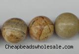 CRO485 15.5 inches 18mm round picture jasper beads wholesale