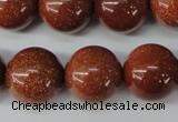 CRO486 15.5 inches 18mm round goldstone beads wholesale