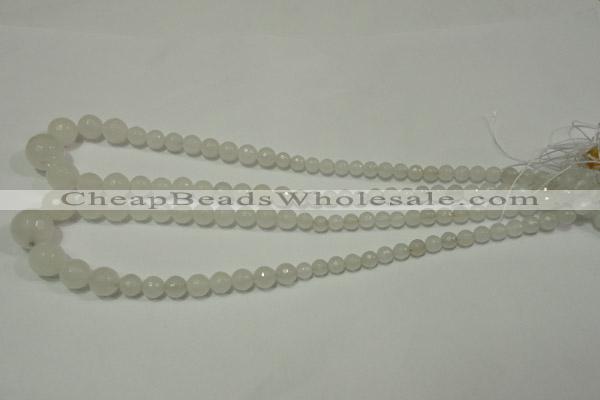 CRO712 15.5 inches 6mm – 14mm faceted round candy jade beads