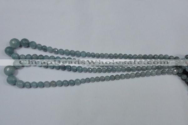 CRO716 15.5 inches 6mm – 14mm faceted round candy jade beads