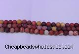 CRO820 15.5 inches 4mm round matte mookaite beads