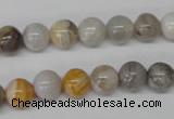 CRO83 15.5 inches 8mm round bamboo leaf agate beads wholesale