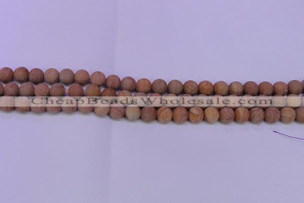 CRO835 15.5 inches 14mm round matte grain stone beads