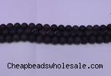 CRO840 15.5 inches 4mm round matte smoky quartz beads