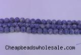 CRO853 15.5 inches 10mm round matte blue spot beads