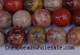 CRO874 15.5 inches 12mm round red porcelain beads wholesale