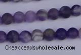 CRO921 15.5 inches 6mm round matte dogtooth amethyst beads