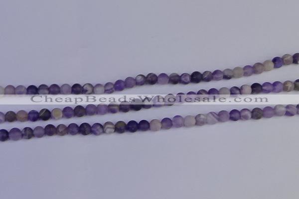 CRO921 15.5 inches 6mm round matte dogtooth amethyst beads