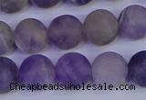 CRO924 15.5 inches 12mm round matte dogtooth amethyst beads