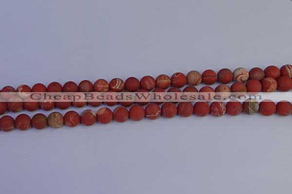 CRO932 15.5 inches 8mm round matte red jasper beads wholesale