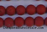 CRO943 15.5 inches 10mm round matte red jasper beads wholesale