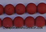 CRO944 15.5 inches 12mm round matte red jasper beads wholesale