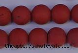 CRO945 15.5 inches 14mm round matte red jasper beads wholesale