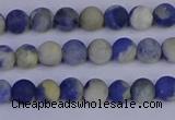 CRO950 15.5 inches 4mm round matte sodalite beads wholesale