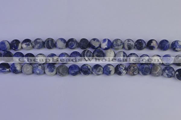 CRO953 15.5 inches 10mm round matte sodalite beads wholesale