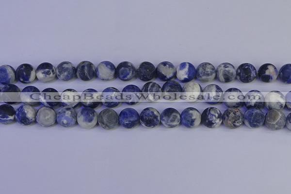 CRO954 15.5 inches 12mm round matte sodalite beads wholesale