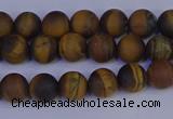 CRO961 15.5 inches 6mm round matte yellow tiger eye beads wholesale