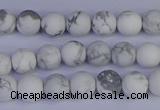 CRO981 15.5 inches 6mm round matte white howlite beads wholesale