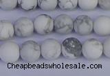 CRO982 15.5 inches 8mm round matte white howlite beads wholesale