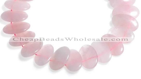 CRQ03 16 inches 20*38mm oval rose quartz beads Wholesale