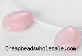 CRQ04 18*25mm flat teardrop A grade natural rose quartz beads