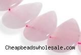 CRQ05 15 inch 20*30mm flat teardrop rose quartz beads Wholesale