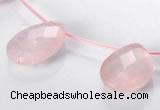 CRQ06 19*25mm faceted teardrop A grade natural rose quartz beads