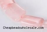 CRQ09 A grade 18*25mm rectangle natural rose quartz beads