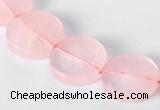 CRQ10 16mm coin A grade natural rose quartz beads Wholesale