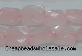 CRQ101 15.5 inches 14*14mm faceted square natural rose quartz beads