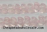 CRQ105 15.5 inches 7*11mm double heart natural rose quartz beads