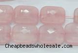 CRQ109 15.5 inches 20*20mm faceted square natural rose quartz beads