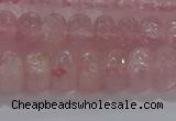 CRQ117 15.5 inches 6*10mm faceted rondelle rose quartz beads