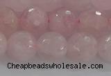 CRQ131 15.5 inches 10mm faceted round natural rose quartz beads