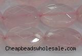 CRQ149 15.5 inches 15*20mm faceted oval natural rose quartz beads