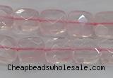 CRQ154 15.5 inches 10mm faceted square natural rose quartz beads