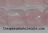 CRQ158 15.5 inches 20mm faceted square natural rose quartz beads