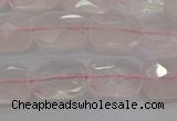 CRQ163 15.5 inches 8*10mm faceted rectangle natural rose quartz beads