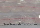 CRQ164 15.5 inches 10*14mm faceted rectangle natural rose quartz beads