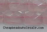 CRQ166 15.5 inches 13*18mm faceted rectangle natural rose quartz beads