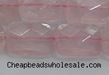 CRQ167 15.5 inches 15*20mm faceted rectangle natural rose quartz beads