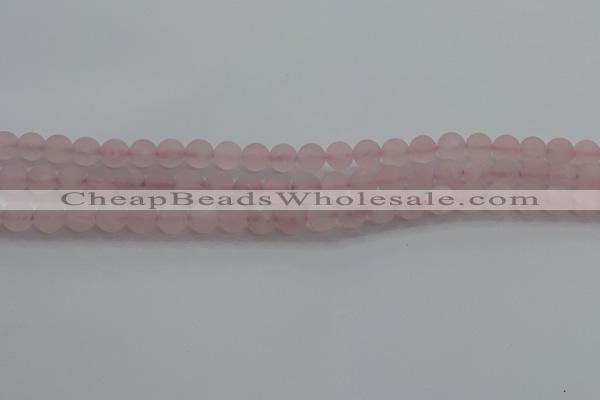 CRQ181 15.5 inches 6mm round matte rose quartz beads wholesale