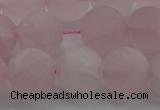 CRQ184 15.5 inches 12mm round matte rose quartz beads wholesale