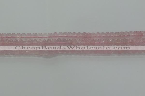 CRQ188 15.5 inches 6*10mm rondelle natural rose quartz beads