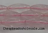 CRQ190 15.5 inches 8*20mm rice natural rose quartz beads