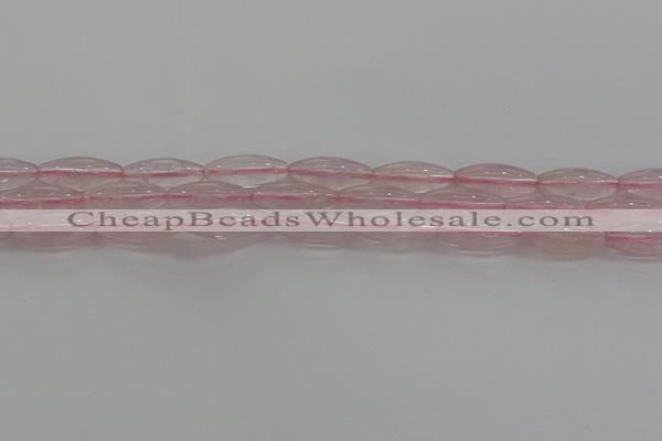 CRQ190 15.5 inches 8*20mm rice natural rose quartz beads