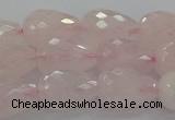 CRQ196 15.5 inches 10*14mm faceted teardrop natural rose quartz beads